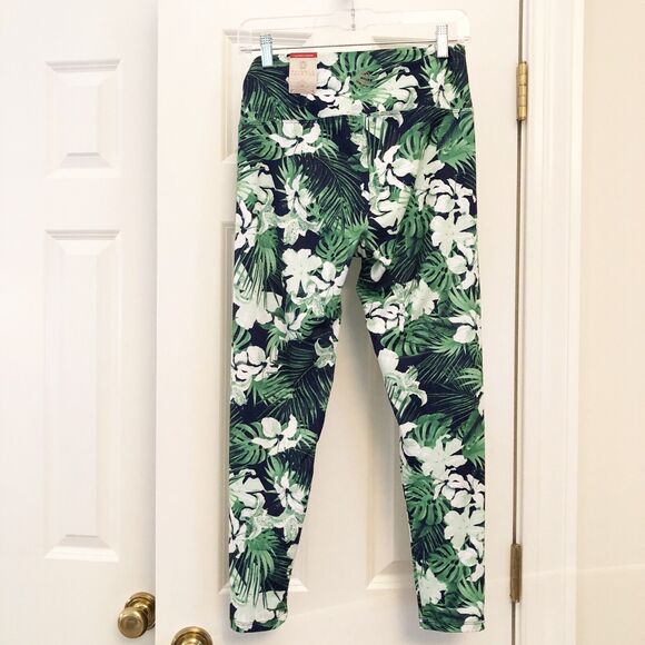Balance Collection Full Length Leggings Tropical Floral Fronds Medium Wicking - Picture 3 of 9